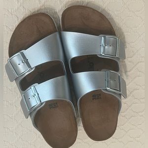 Papillo Birkenstock Sandal, Silver 38